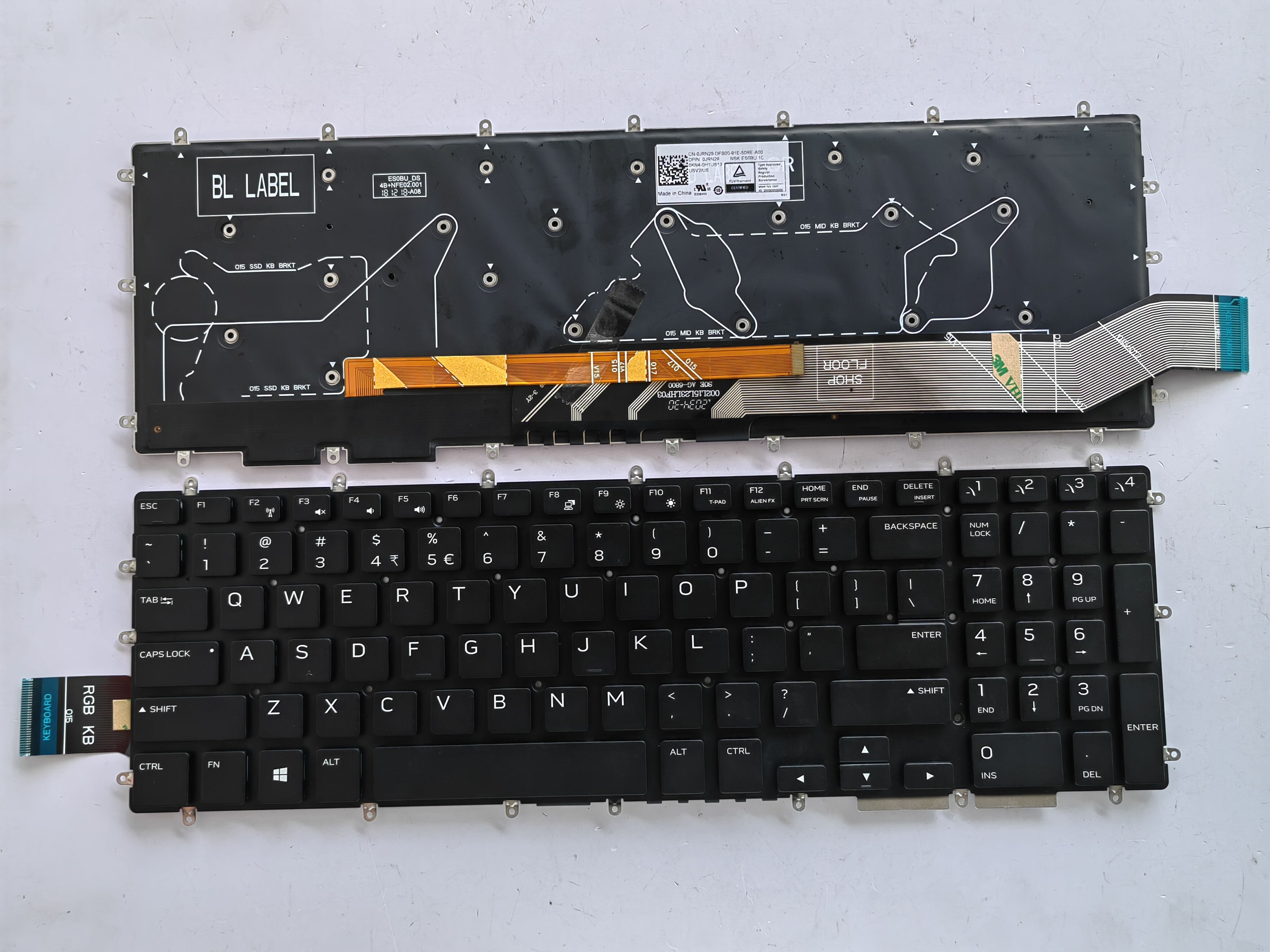 Picture of New Replacement Laptop Keyboard For DELL P79F/M17R1/M15R1/Alienware m17 colorful backlight BLACK Backlit (OEM) US Layout